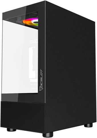 Gabinete Gamer Ocelot Glass EN6 Mini Tower Cristal Templado Incluye 3 Ventiladores y Soporta Enfriamiento Líquido