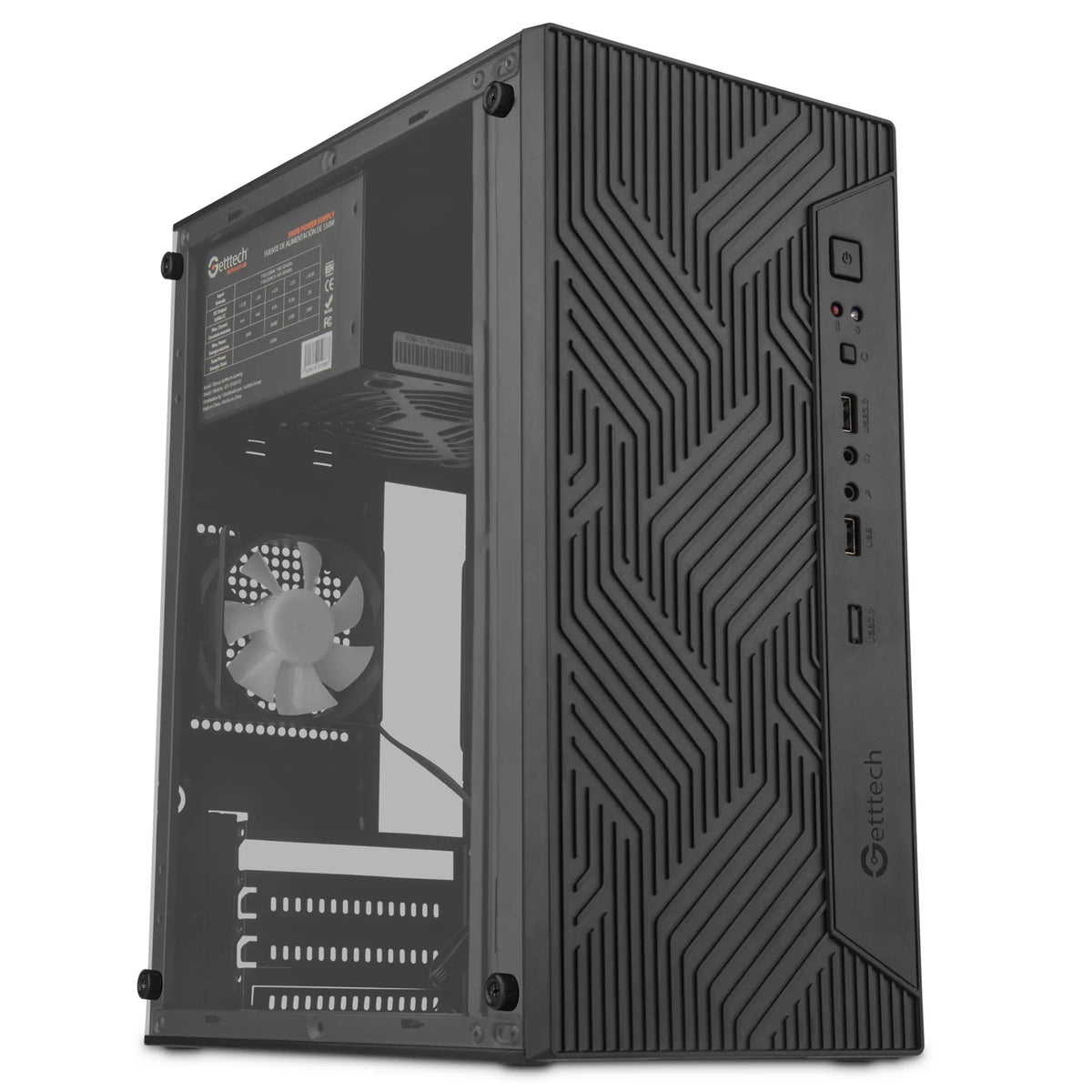 Gabinete Getttech Vitro S Mini Torre con Fuente 550W, Ensamble Básico - Oficina/Hogar