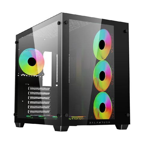 Gabinete Media Torre Balam Rush Tank Pro Micro Atx Rgb Gm930 Color Negro