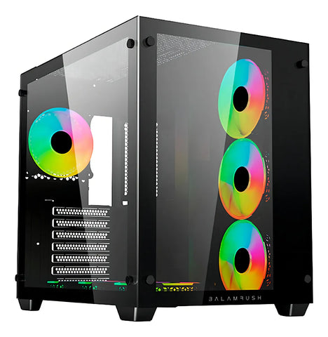 Gabinete Media Torre Balam Rush Tank Pro Micro Atx Rgb Gm930 Color Negro