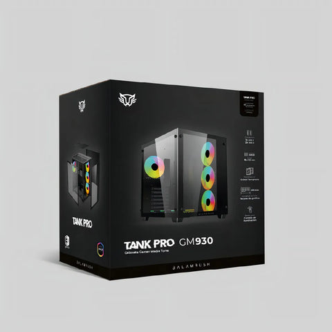 Gabinete Media Torre Balam Rush Tank Pro Micro Atx Rgb Gm930 Color Negro