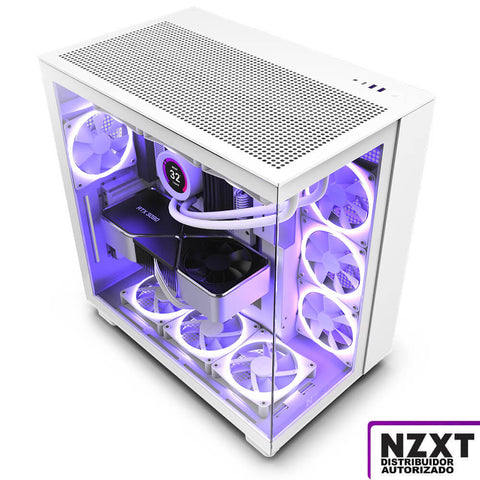 Gabinete Nzxt H9 Flow Mt Mid-Itx, Micro atx, Atx, 4 Ventiladores  F120 Blanco, Cm-H91Fw-01
