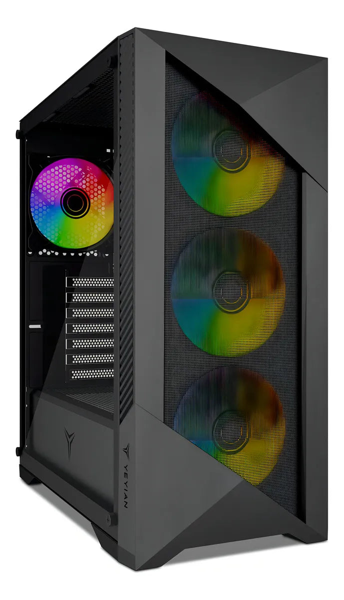 Gabinete Yeyian Edge, Midi-tower, Micro-atx/mini-itx,atx, Usb 3.0,usb C, Sin Fuente, 4 Ventiladores Argb Instalados, Tarjetas Gráficas De Hasta 320mm - YCM-APEDG-G1