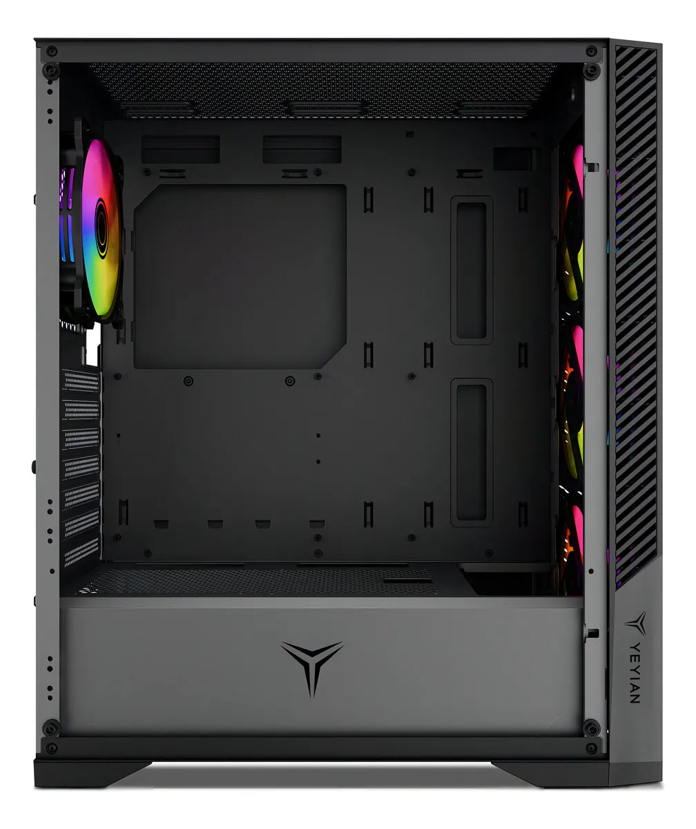 Gabinete Yeyian Edge, Midi-tower, Micro-atx/mini-itx,atx, Usb 3.0,usb C, Sin Fuente, 4 Ventiladores Argb Instalados, Tarjetas Gráficas De Hasta 320mm - YCM-APEDG-G1