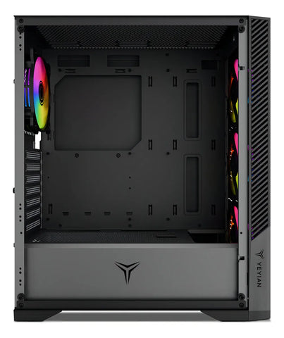 Gabinete Yeyian Edge, Midi-tower, Micro-atx/mini-itx,atx, Usb 3.0,usb C, Sin Fuente, 4 Ventiladores Argb Instalados, Tarjetas Gráficas De Hasta 320mm - YCM-APEDG-G1