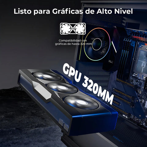 Gabinete Yeyian Elara, Midi-tower, Micro-atx/mini-itx,atx, Usb 3.0,usb C, Sin Fuente, 4 Ventiladores Argb Instalados, Tarjeta De Video Hasta 360 MM, YCM-APELA-M1