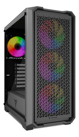 Gabinete Yeyian Vault, Midi-tower, Micro-atx/mini-itx,atx, Usb 3.0,usb C, Sin Fuente, 4 Ventiladores Argb Instalados,tarjeta De Video Hasta 360 Mm - YCM-APVAU-G1