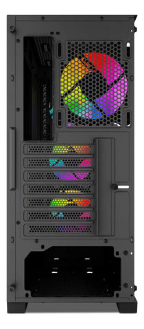 Gabinete Yeyian Vault, Midi-tower, Micro-atx/mini-itx,atx, Usb 3.0,usb C, Sin Fuente, 4 Ventiladores Argb Instalados,tarjeta De Video Hasta 360 Mm - YCM-APVAU-G1
