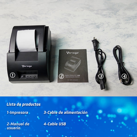 Impresora Termica Vorago Pos Tickets 58Mm, Usb, Rj11, 203 Dpi (Mnp-158)