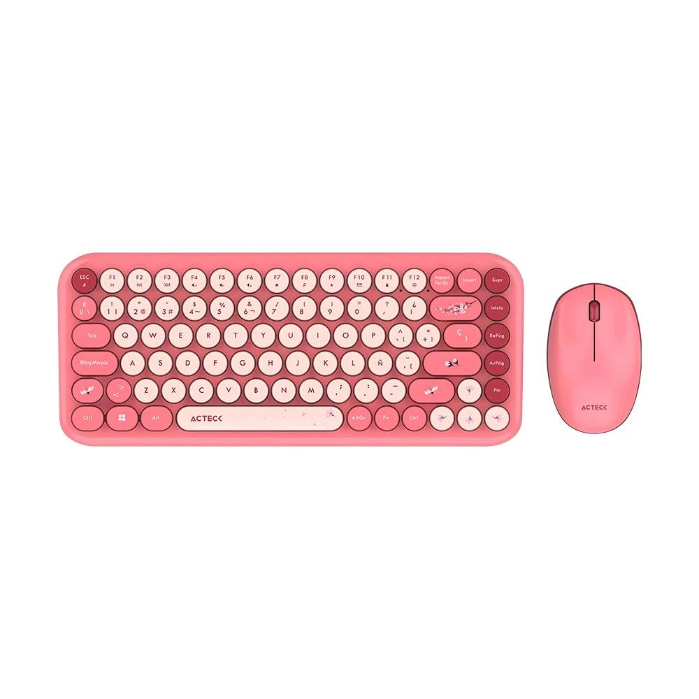 Kit Teclado y Mouse Inalámbrico Acteck Creator Chic MK480 - Conexión 2.4GHz 10m - Diseño Compacto y Silencioso