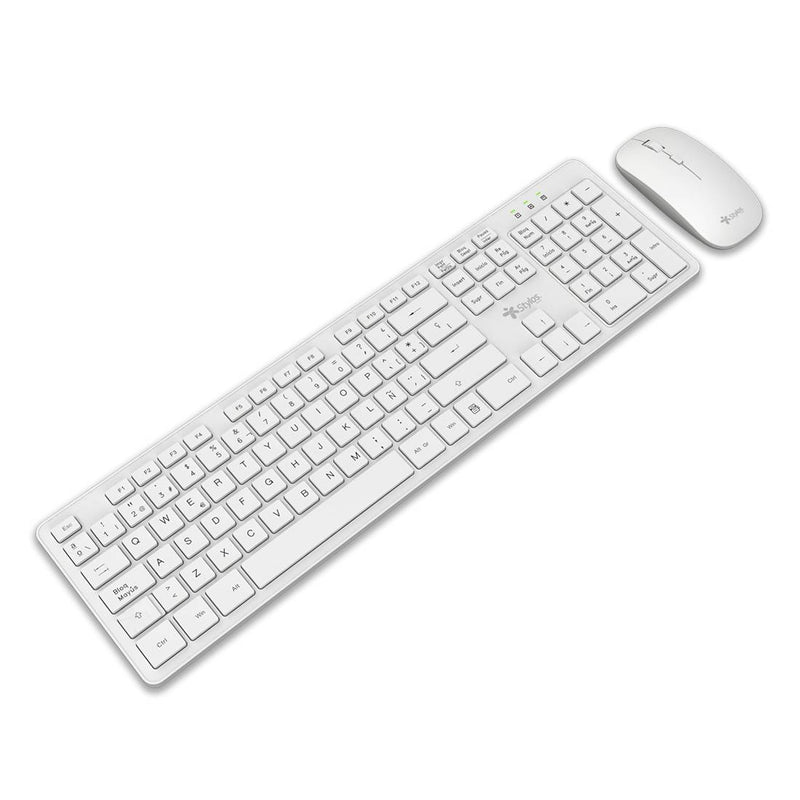 Combo Inalambrico 2 En 1 Stylos Teclado 100% Membrana 105 Tecla Blanco