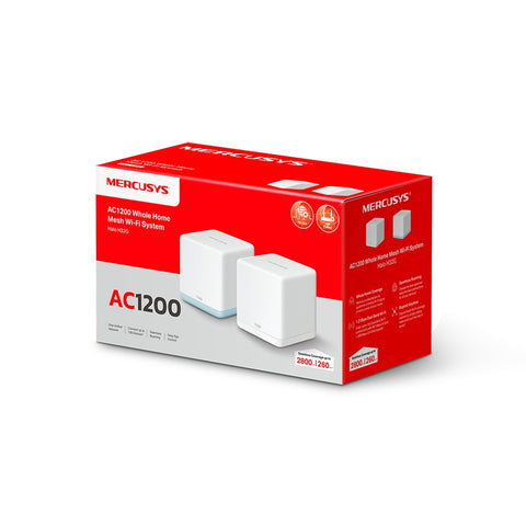 Sistema WiFi en Mesh Mercusys Halo H32G (2-pack) - Velocidad AC1200 para Todo el Hogar - Conexión Estable y Sin Interrupciones - Nuevo