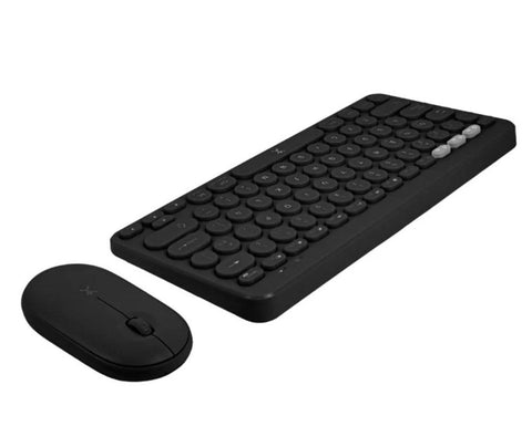 Kit de Teclado y Mouse Inalámbrico Perfect Choice Froyo Negro - Conexión Dual Bluetooth y 2.4GHz - Combo Productivo