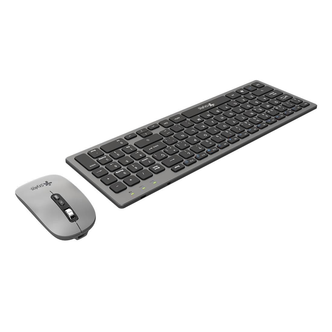 Combo Inalámbrico Recargable 2 en 1 Stylos STPKTM6G - Teclado de Membrana 96 Teclas y Nano Receptor USB - Escritura Cómoda sin Cables - Diseño Ergonómico