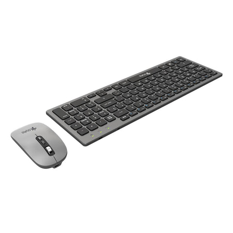 Combo Inalámbrico Recargable 2 en 1 Stylos STPKTM6G - Teclado de Membrana 96 Teclas y Nano Receptor USB - Escritura Cómoda sin Cables - Diseño Ergonómico