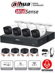 Dahua Kit De Vigilancia 4Ch, 5Mp Con Micro - (Kitxvr5104Hs4Kli3+4Hfw1500Cma)