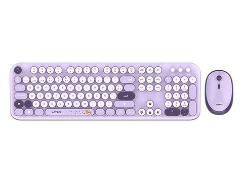 Kit Acteck Creator Chic K-Colors Mk485, Inalambrico, Multimedia, Dongle 2.4, Español 105 Teclas, Violeta, AC-940214