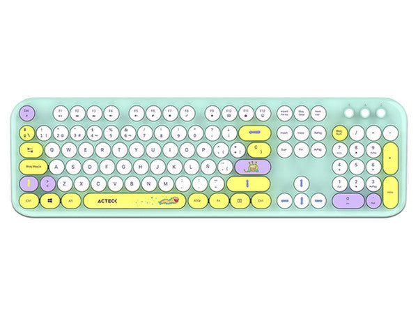 Kit Acteck Creator Chic K-Colors Mk485, Inalambrico,  Multimedia, Dongle 2.4, Español, 105 Teclas,  Optico,  1600 Dpi Ajustable, 4 Botones