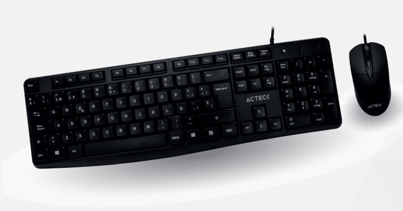 Kit Acteck Teclado Estandar, Mouse Alambrico Usb Negro AC-928984