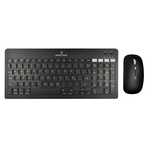 Kit De Teclado Y Mouse Regargable Inalambrico Negro Zebrary Perfect Choice