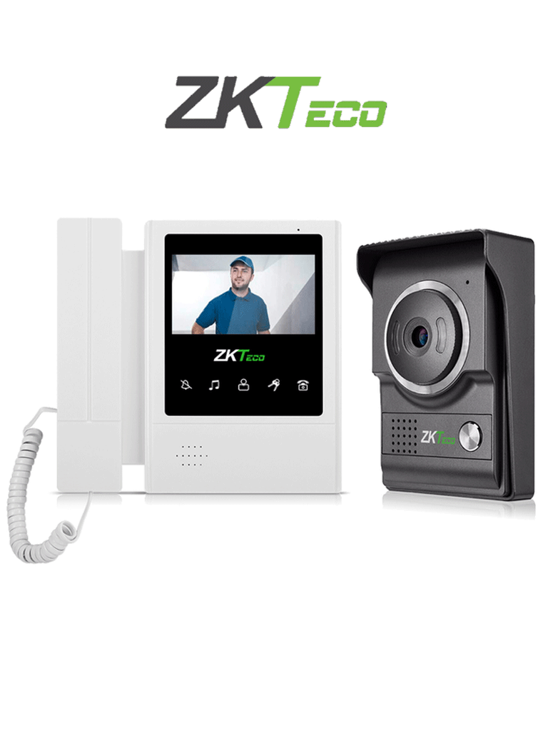 Kit De Videoportero, Monitor Zkteco 4.3", Camara 1Mp (VDPO4-B4-Kit)