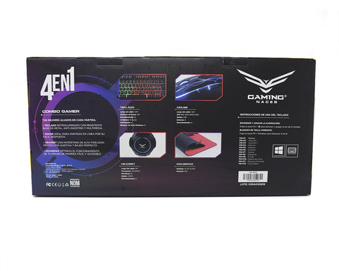 Kit Gamer Naceb Technology NA-0925, USB, Juego, Alámbrico, 2400 DPI