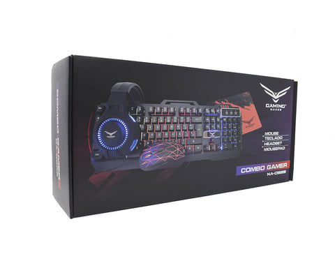 Kit Gamer Naceb Technology NA-0925, USB, Juego, Alámbrico, 2400 DPI