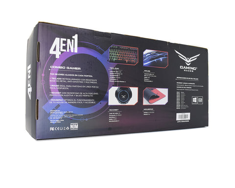 Kit Gamer Naceb Technology NA-0925, USB, Juego, Alámbrico, 2400 DPI