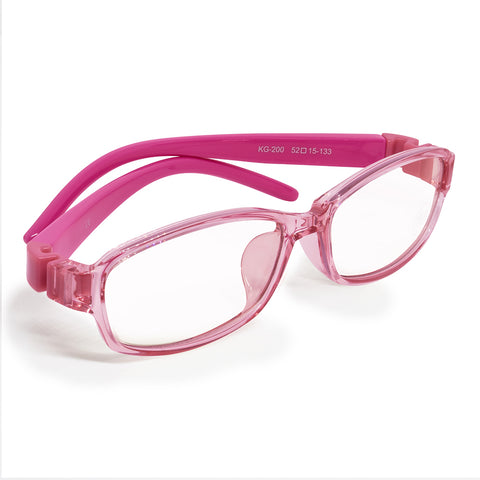 Lentes para PC / Tablet VORAGO KG-200-PK - Protección Anti Blue Light para Niños con Estuche Rosa - Cuida la Vista Infantil - Estilo Cómodo