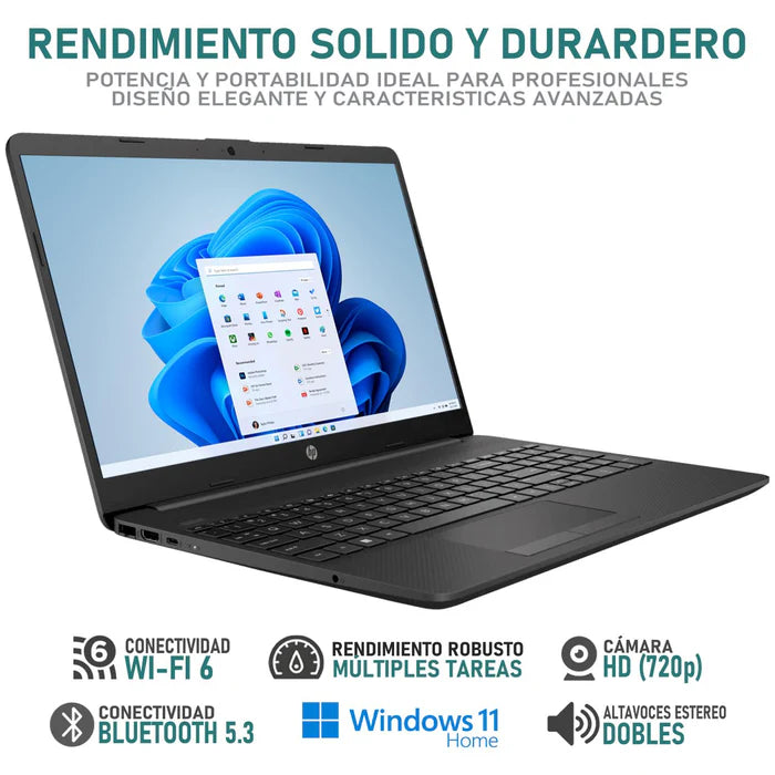 Laptop Hp 255 G9 15.6" R5-5625U 8Gb 512Gb W11H 1Yr Negro 9J6L3At