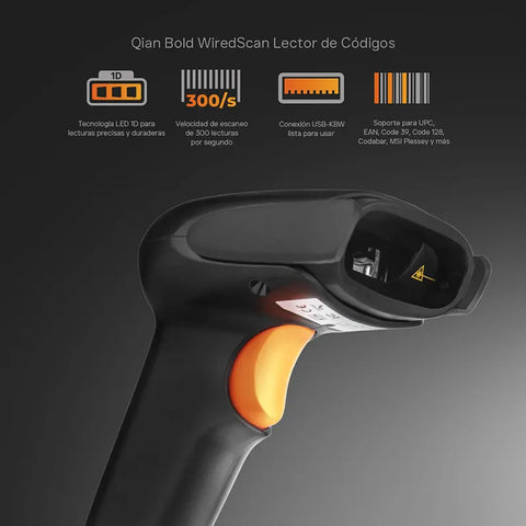 Lector De Codigo De Barras Qian Con Base 1D QOB-1DUSY