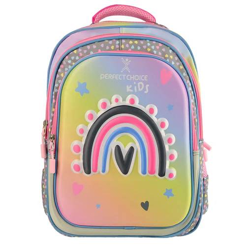 Mochila Escolar Arcoíris para Niñas Perfect Choice Explorer - Múltiples Compartimentos Organizadores - Diseño Increíble