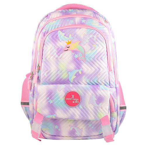 Mochila Escolar Delfín para Niñas Perfect Choice Astro - Gran Capacidad de Carga - Ergonómica y Resistente