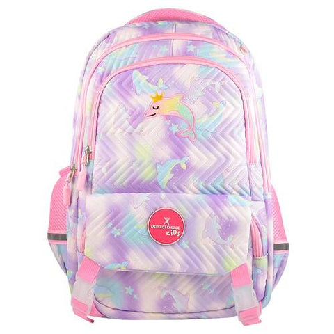 Mochila Escolar Delfín para Niñas Perfect Choice Astro - Gran Capacidad de Carga - Ergonómica y Resistente