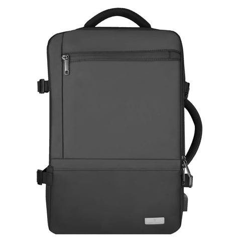 Mochila Expandible de Viaje para Laptop Perfect Choice Travela Negro - Sujetador para Maleta Integrado - Viajes Cómodos