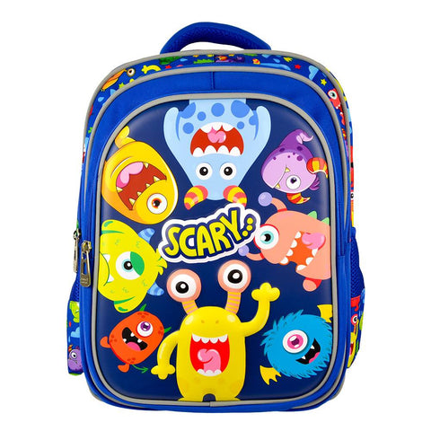 Mochila Escolar para Niños Perfect Choice Kiddo Monstruos PC-085089 - Múltiples Compartimentos Cómodos - Diseño Divertido