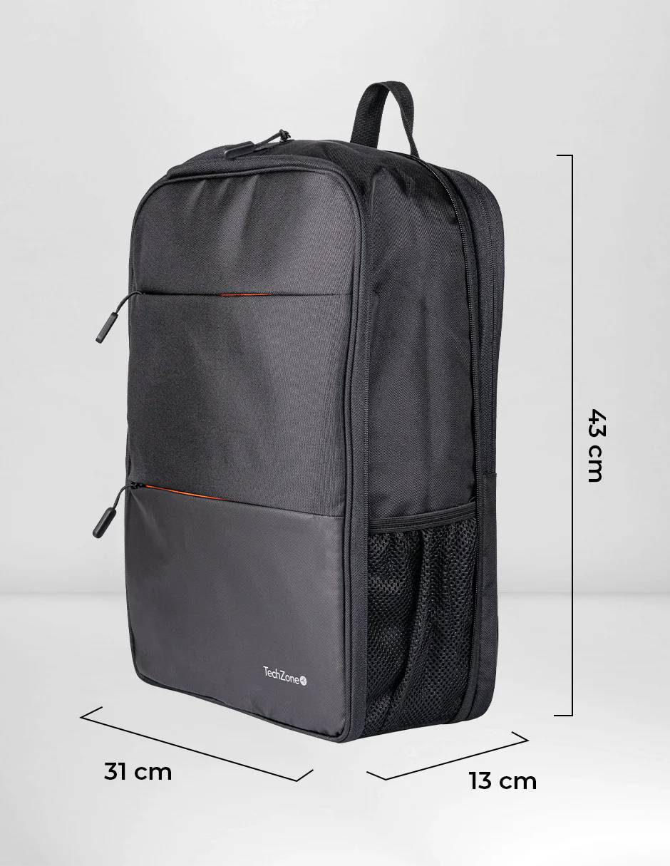 Backpack EXPAND TechZone 16" Negra - Múltiples Compartimientos Expandibles - Protección con Garantía de por Vida - Espacio Inteligente