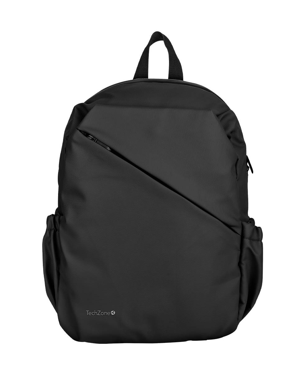 Backpack STYLE TechZone 16" Negra - Material 100% Poliéster Resistente a Salpicaduras - Garantía Limitada de por Vida - Estilo Clásico