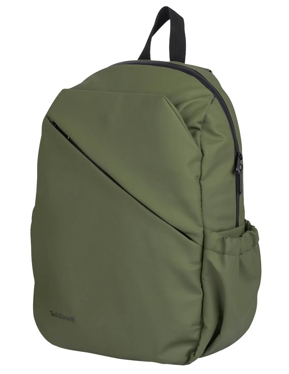 Backpack STYLE TechZone 16" Verde - Material 100% Poliéster Resistente a Salpicaduras - Garantía Limitada de por Vida - Estilo Único