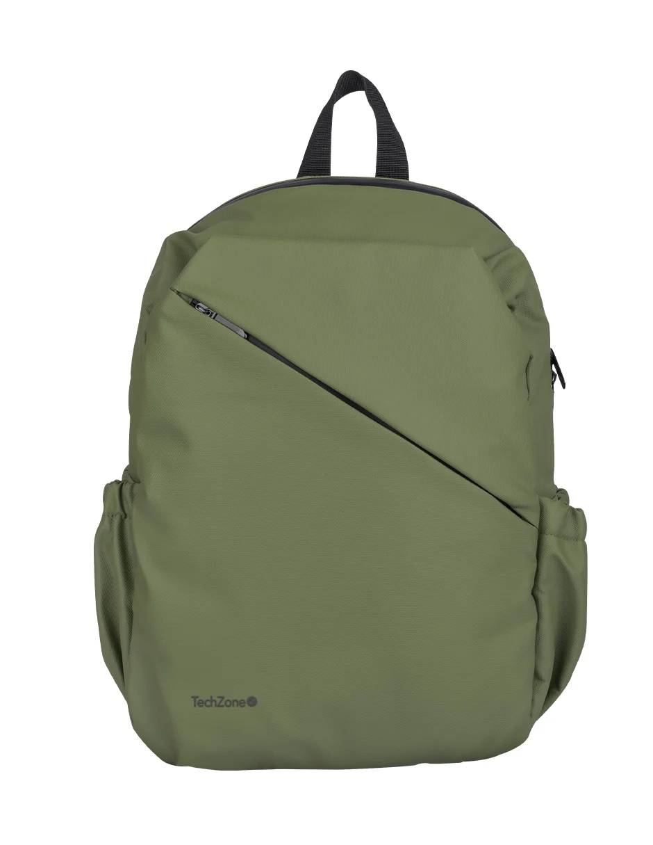 Backpack STYLE TechZone 16" Verde - Material 100% Poliéster Resistente a Salpicaduras - Garantía Limitada de por Vida - Estilo Único