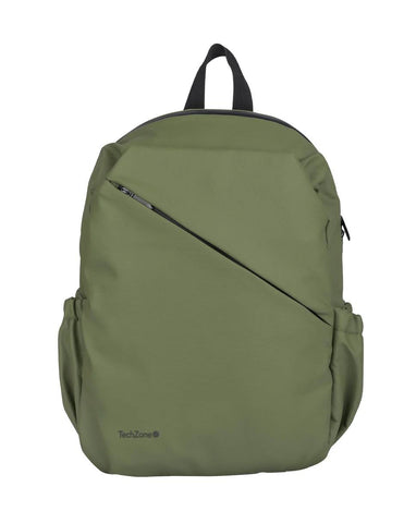 Backpack STYLE TechZone 16" Verde - Material 100% Poliéster Resistente a Salpicaduras - Garantía Limitada de por Vida - Estilo Único