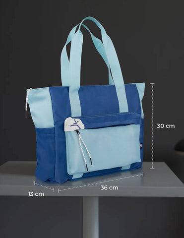 Totebag para Laptop TechZone 16" TZLB01-V - Combinación Azul y Turquesa Elegante - Protección con Estilo Femenino - Diseño Exclusivo