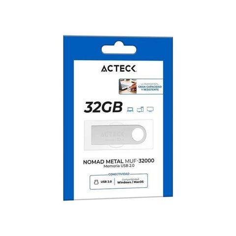 Memoria USB Acteck Nomad Metal MUF-3200 - Capacidad 32GB - Almacenamiento Seguro e Incomparable