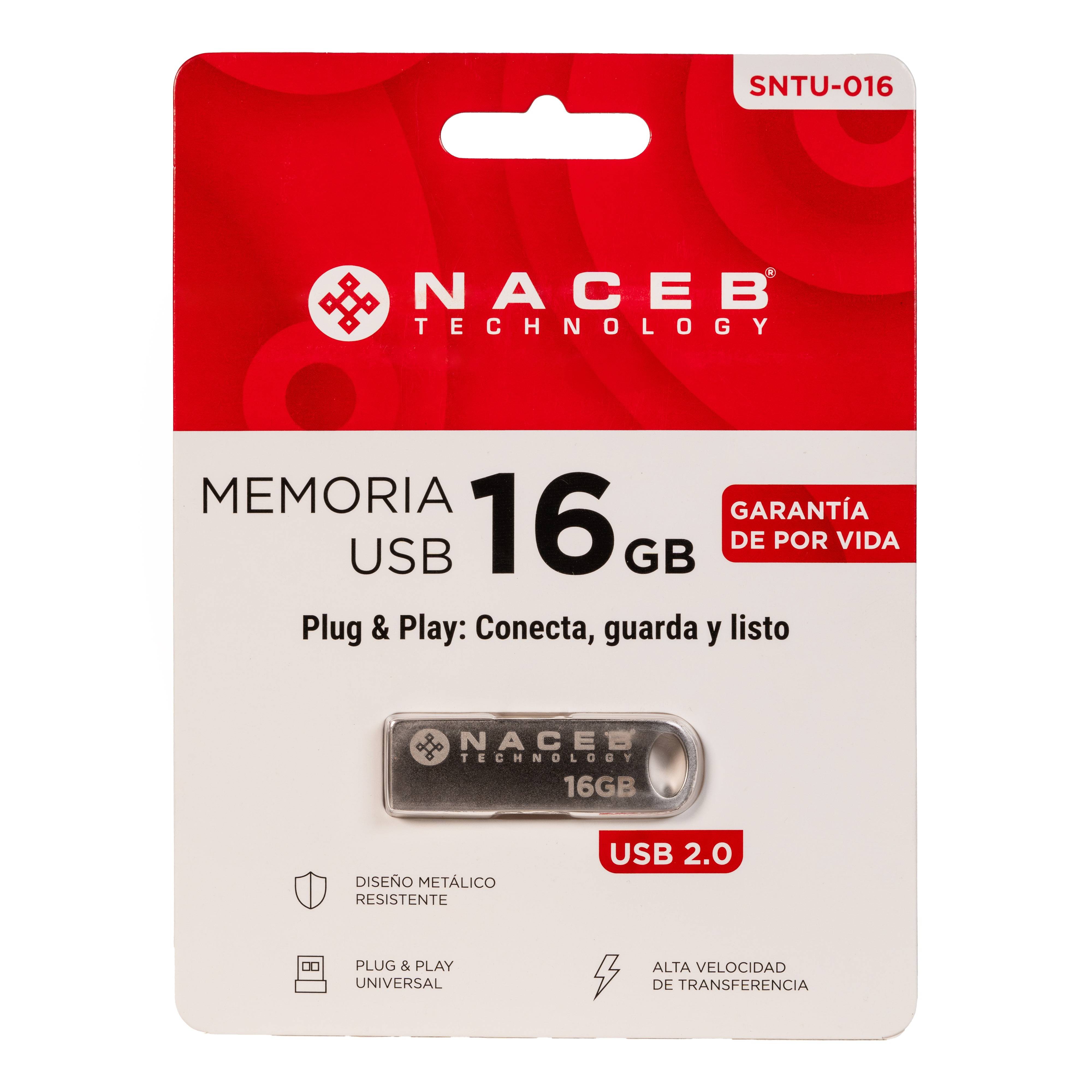 Memoria USB Naceb 16GB USB 2.0 Almacenamiento Portátil para Documentos y Archivos