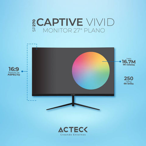Monitor Acteck Captivvivid II SP270 - 27 Pulgadas FHD y 100Hz - Visualización Fluida y Gran Nitidez - Nuevo