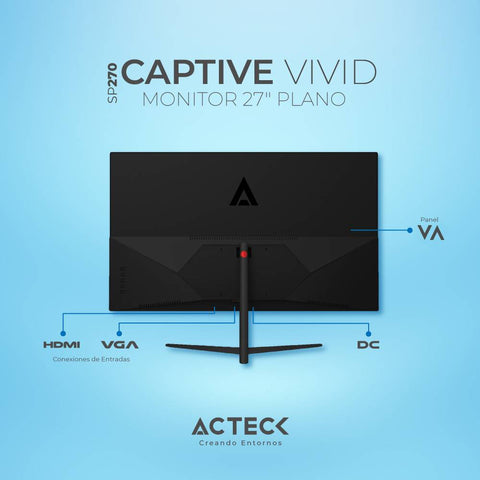 Monitor Acteck Captivvivid II SP270 - 27 Pulgadas FHD y 100Hz - Visualización Fluida y Gran Nitidez - Nuevo