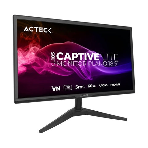 Monitor Acteck Captive Lite CL185 - 18.5 Pulgadas Panel TN HD - Compacto e Ideal para Espacios Reducidos - Nuevo