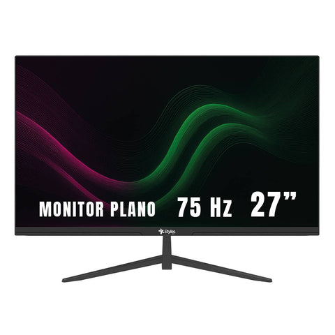 Monitor Stylos 27 Pulgadas STPMOT8B - Panel Plano LED HD 75Hz y 5ms - Gran Formato para Trabajo y Entretenimiento - Visión Amplia