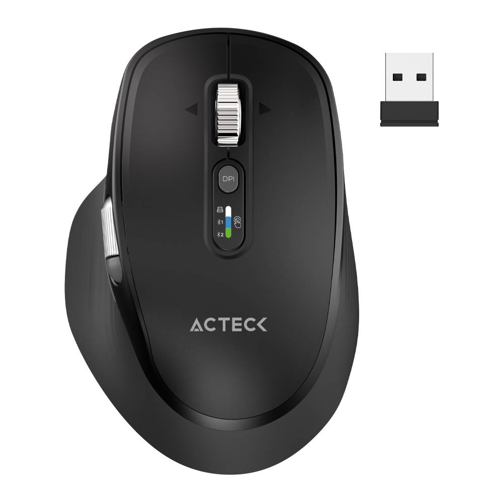 Mouse Inalámbrico Multidispositivo Acteck Virtuos Pro Ultra MI777 - Batería Recargable 500mAh - Conexión Versátil para Trabajo Continuo