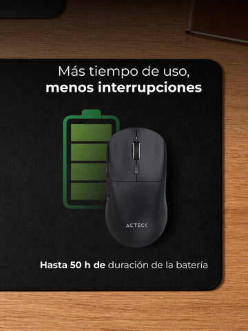Mouse Ergonómico Multidispositivo Instinct Click MI484 2.4Ghz + Bluetooth Batería Recargable y DPI Ajustable Negro